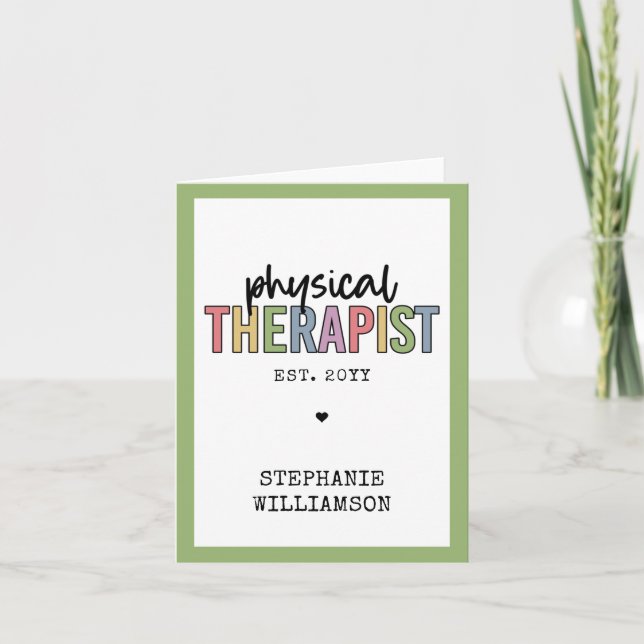 Carte Thérapeute physique sur mesure PT Diplômes (Devant)