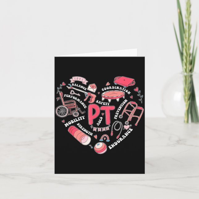 Carte Thérapie physique Pt Saint-Valentin Forme de coeur (Devant)