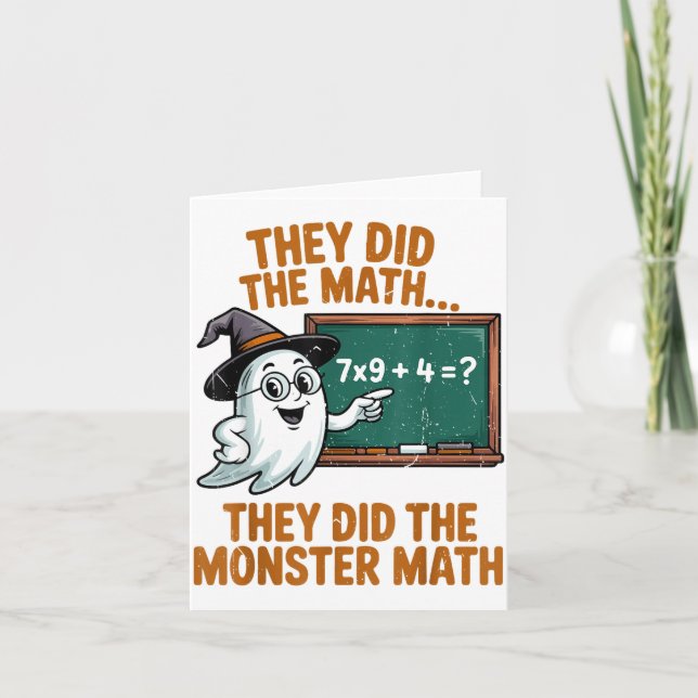 Carte They Did Monster Math Teacher Halloween Costume Pr (Devant)