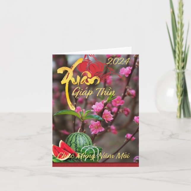 Carte Thiep Tet Chúc MON Năm Mớ est heureux le Nouvel An (Devant)