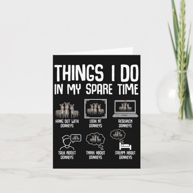 Carte Things I Do In My Spare Time Women Men Kids  (Devant)