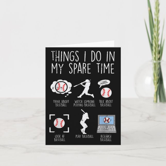 Carte Things I Do Spare Time Baseball Funny Player Men W (Devant)