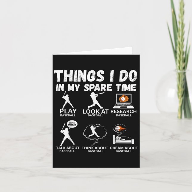 Carte Things I Do Spare Time Baseball Funny Player Men W (Devant)