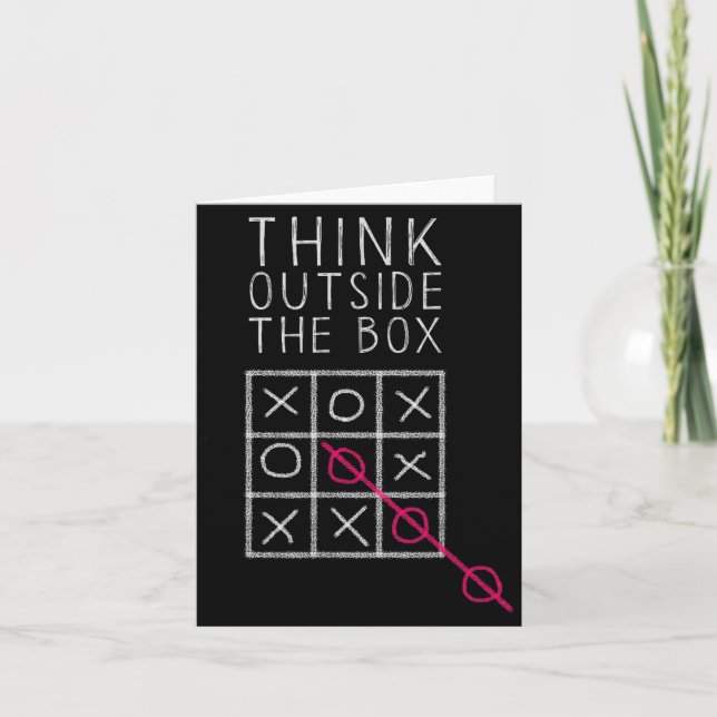 Carte Think Outside The Box _ Tic Tac Toe _ Funny Sy Ner (Devant)