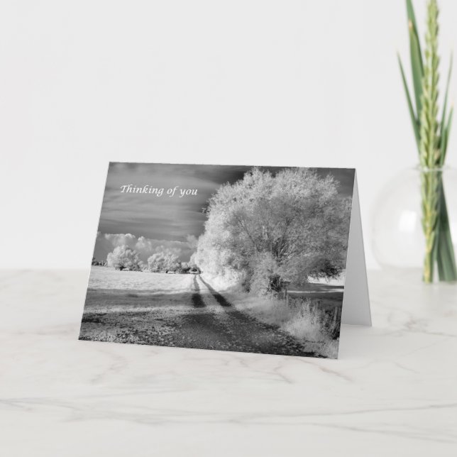 Carte Thinking of You Across the Miles Tree and Field (Devant)