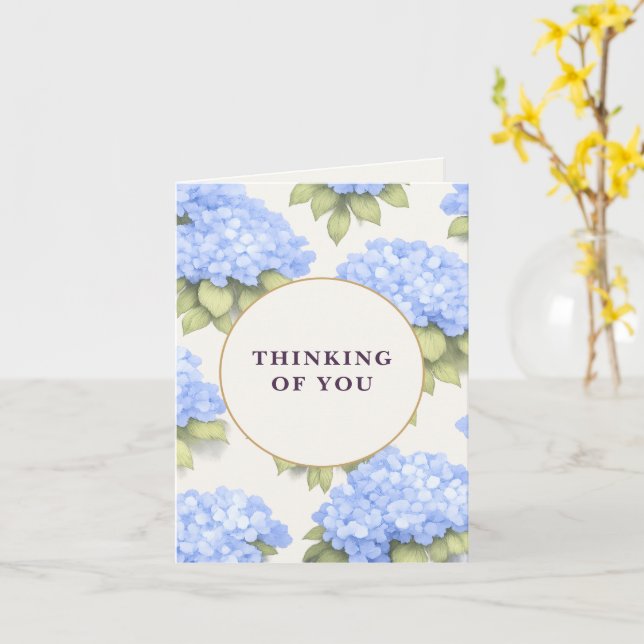 Carte Thinking of You Card | Blue Hydrangea Floral (Fleur jaune)