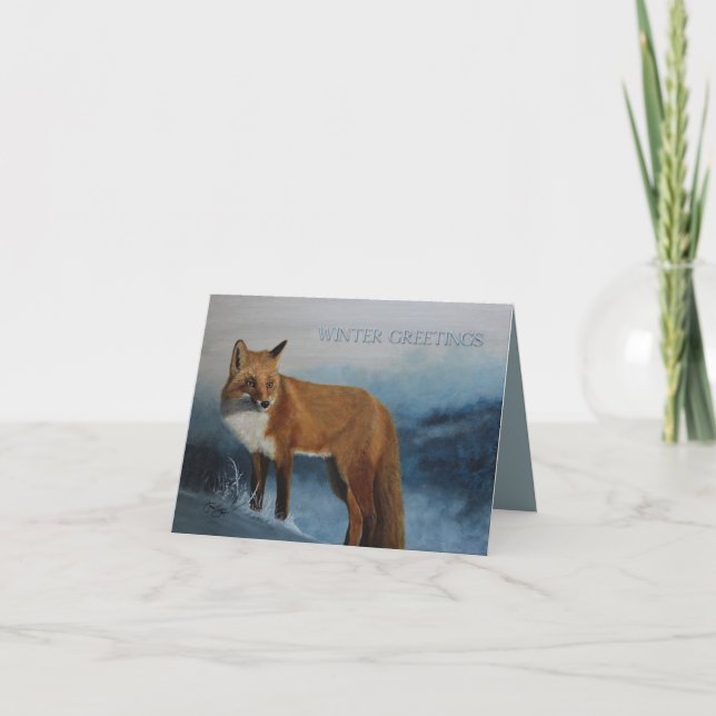 Carte Thinking Of You - Winter Fox (Devant)