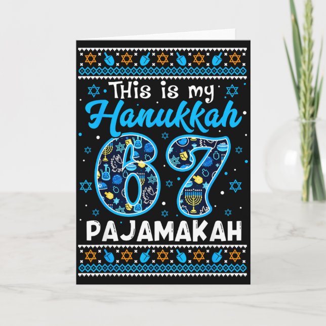 Carte This Is My Hanukkah 67 Pajamakah For Jewish Christ (Devant)