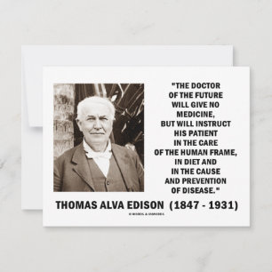 Carte Thomas Edison Docteur De Futur Ne Donner Aucun Méd