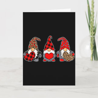 Carte Three Gnomes Valentine Plaid Buffalo Leopard Coupl