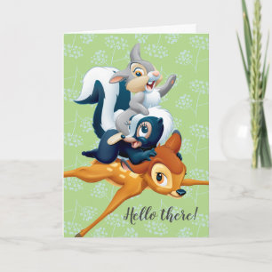 Carte Thumper, Fleur et Bambi empilés pendant le jeu