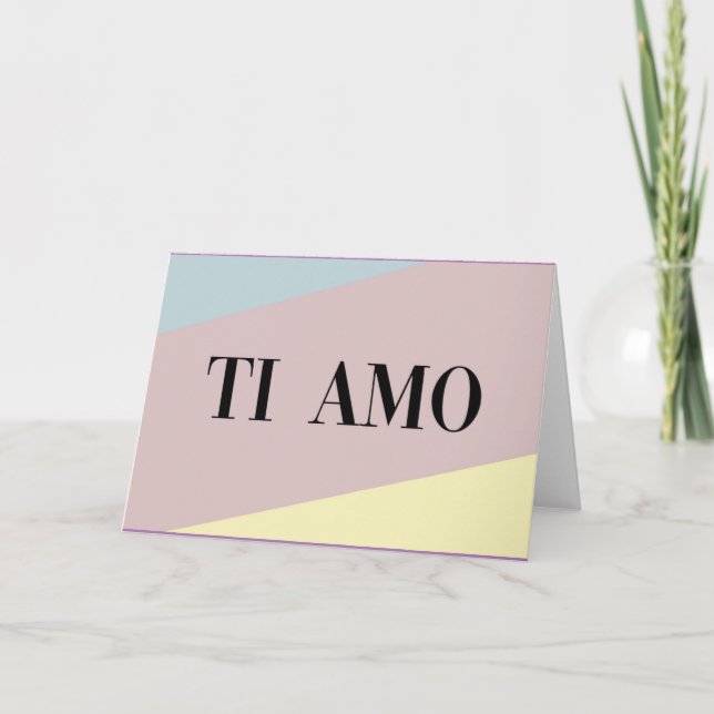 Carte Ti amo italien lettrage (Devant)