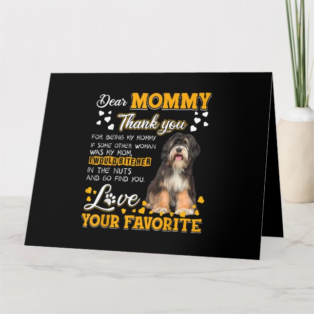 Carte Tibétain Terrier Cher Maman Merci D'Être Mon (Devant)