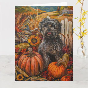 Carte Tibetan Terrier Chien Récolte d'Automne Action de