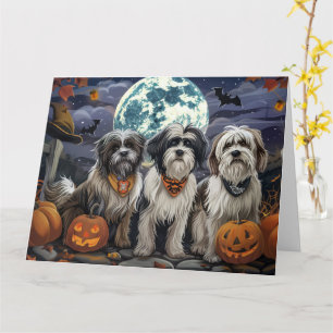 Carte Tibetan Terrier Halloween Effrayant