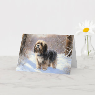 Carte Tibetan Terrier Qu'il neige Noël