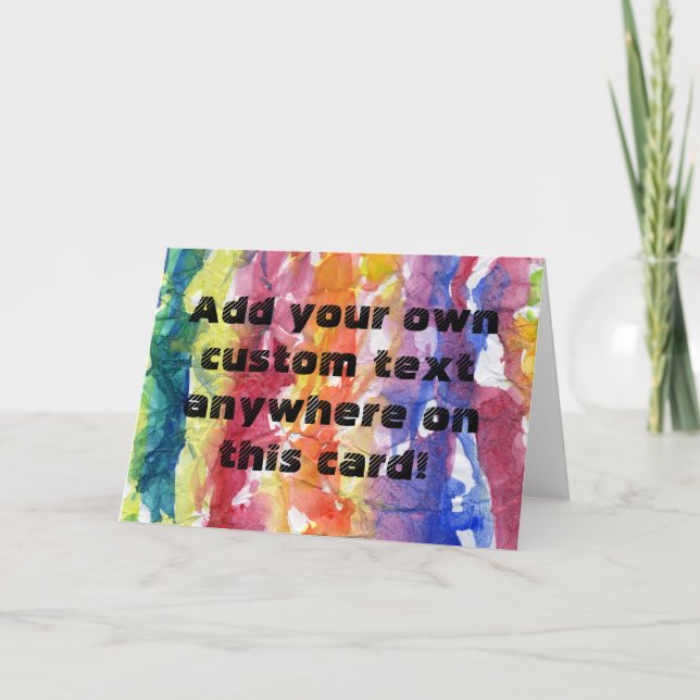 Carte Tie Dye Aquarelle Peinture Arrière - plan (Devant)