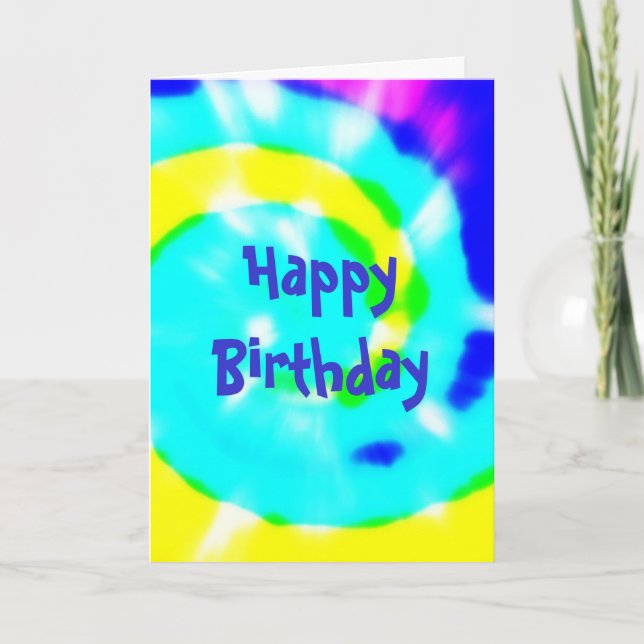 Carte Tie Dye Joyeux Anniversaire 60s (Devant)
