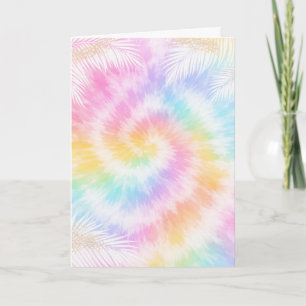 Carte Tie-Dye Rose Pâle Girly Chic