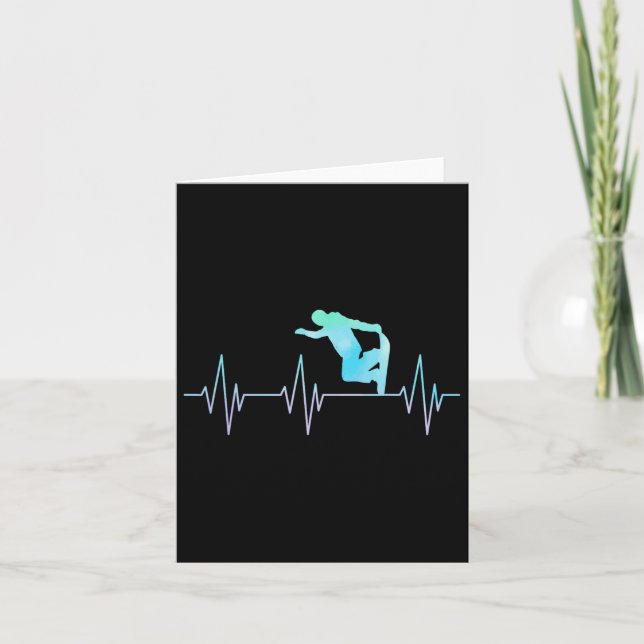 Carte Tie Dye Snowboard Lover Snowboard Heartbeat Sno (Devant)