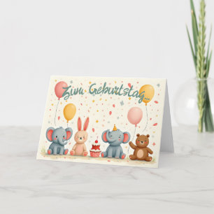Carte Tierische Freunde im Partyzauber