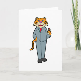 Carte Tiger as Groom with Wedding ring