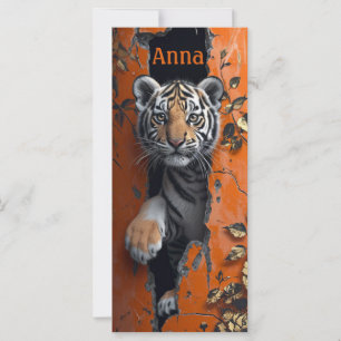 Carte Tiger hello 3D personnalisable nom