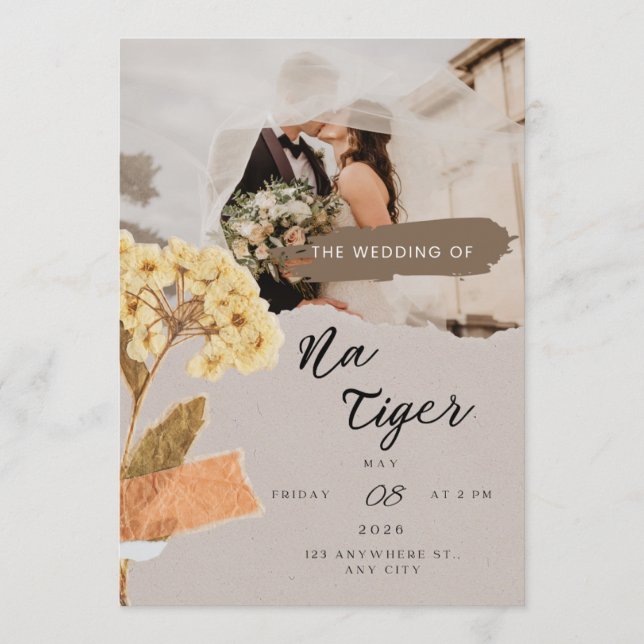 Carte TigerNa Romantic Botanical Flat Card (Devant)