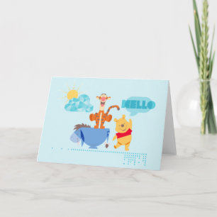 Carte Tigger, Eeyore & Pooh - Bonjour