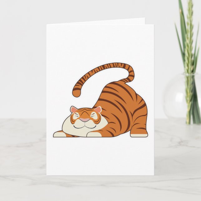 Carte Tigre au Yoga Exercices d'étirement (Devant)