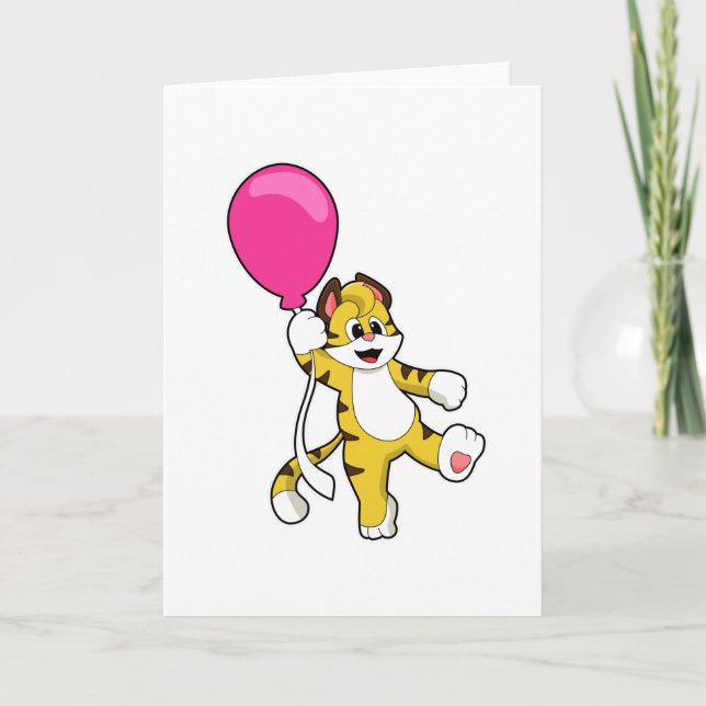Carte Tigre avec ballon (Devant)