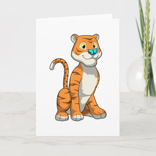 Carte Tigre avec papillon (Devant)