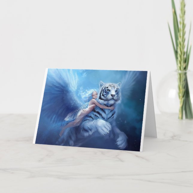Carte Tigre blanc volant avec l'ange (Devant)