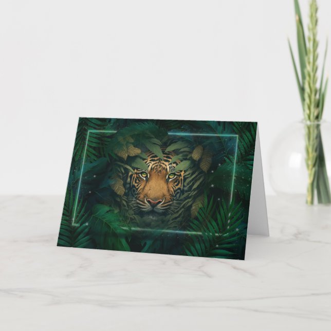 Carte Tigre caché dans le Foliage (Devant)