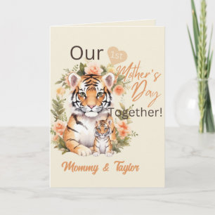 Carte Tigre et bébé, Premier jour de la fête des Mères e
