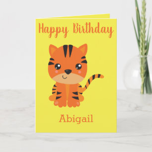 Carte Tigre fille d'anniversaire