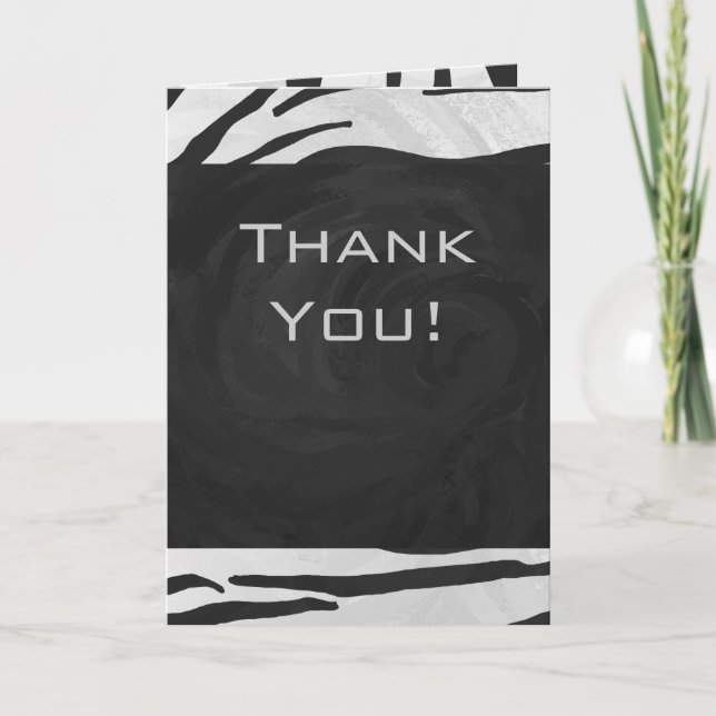 Carte Tigre Monogramme noir et blanc (Devant)