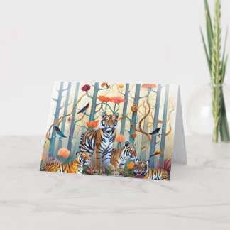 Carte Tigres dans la forêt