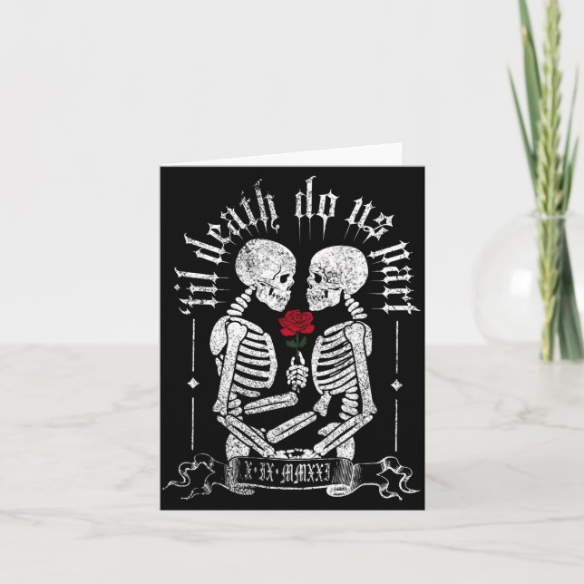 Carte Til Death Do Us Part Couple Skeleton Halloween Men (Devant)