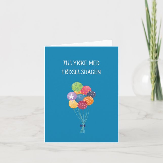 Carte Tillykke med fødselsdagen, anniversaire heureux au (Devant)
