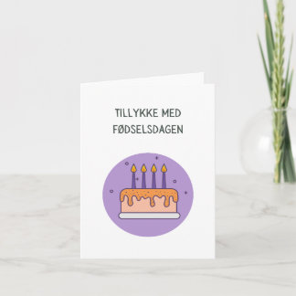 Carte Tillykke med fødselsdagen, anniversaire heureux au
