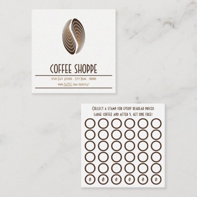 carte timbre strate de café (Devant / Derrière)