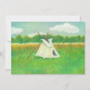 Carte Tipi teepee centre Minnesota dessin paysage