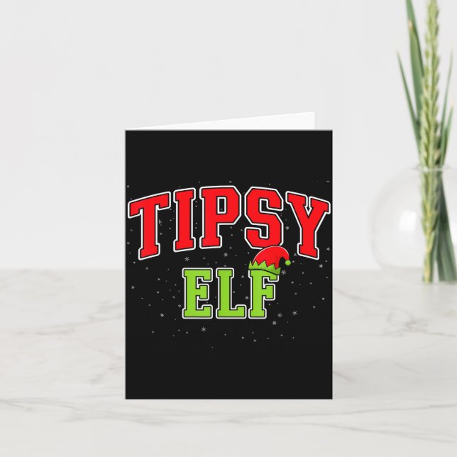 Carte Tipsy Elf Christmas Family Matching Group Xmas  (Devant)