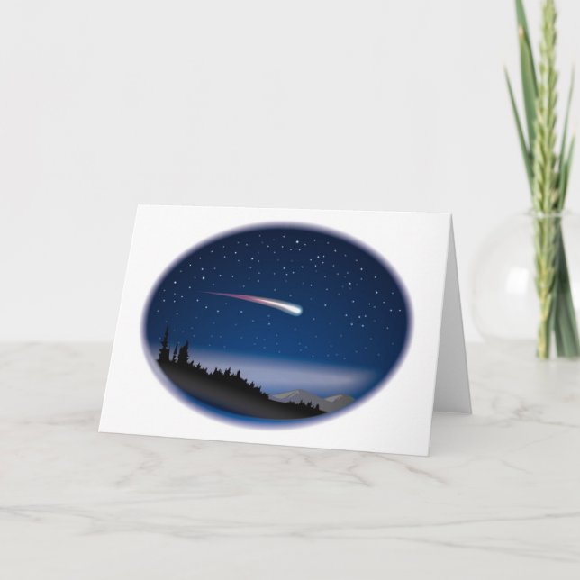 Carte Tir une étoile sur le paysage nocturne (Devant)