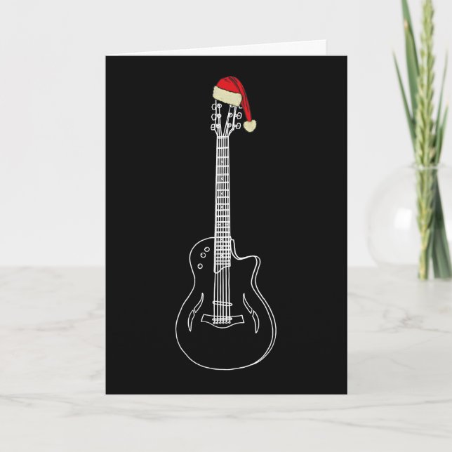 Carte Tirage simple de la guitare de Noël (Devant)