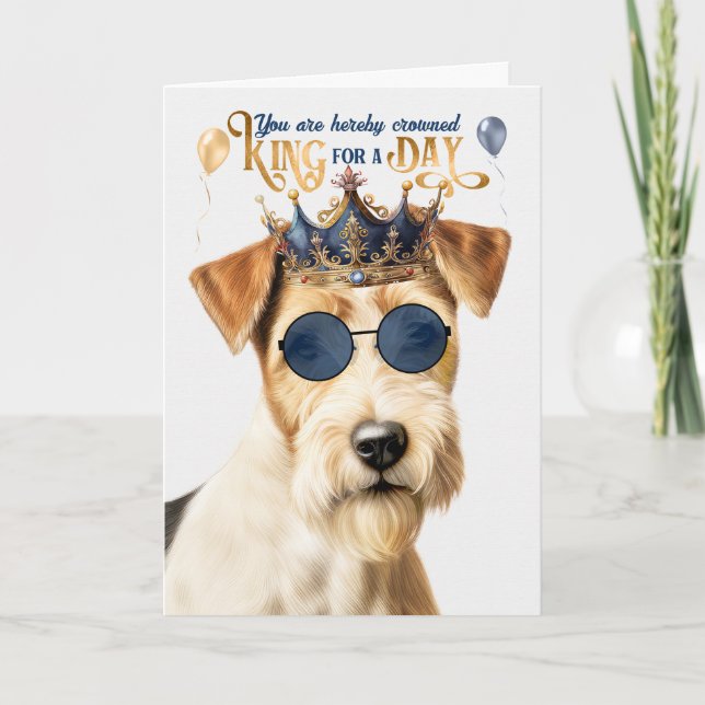 Carte Tireur de Fox Terrier roi pour la journée annivers (Devant)