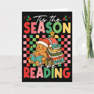 Carte Tis The Season To Be Reading Teacher Christmas Gin