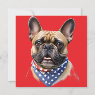 Carte Tissu cou French Bulldog Labor Day Bulldog
