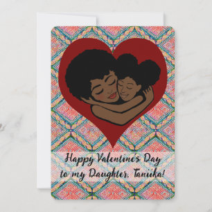Carte Tissu de boue ethnique Saint-Valentin à la fille